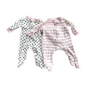 Set of two 0-3M footie sleepers